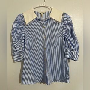 H by Halston medium blue white button down